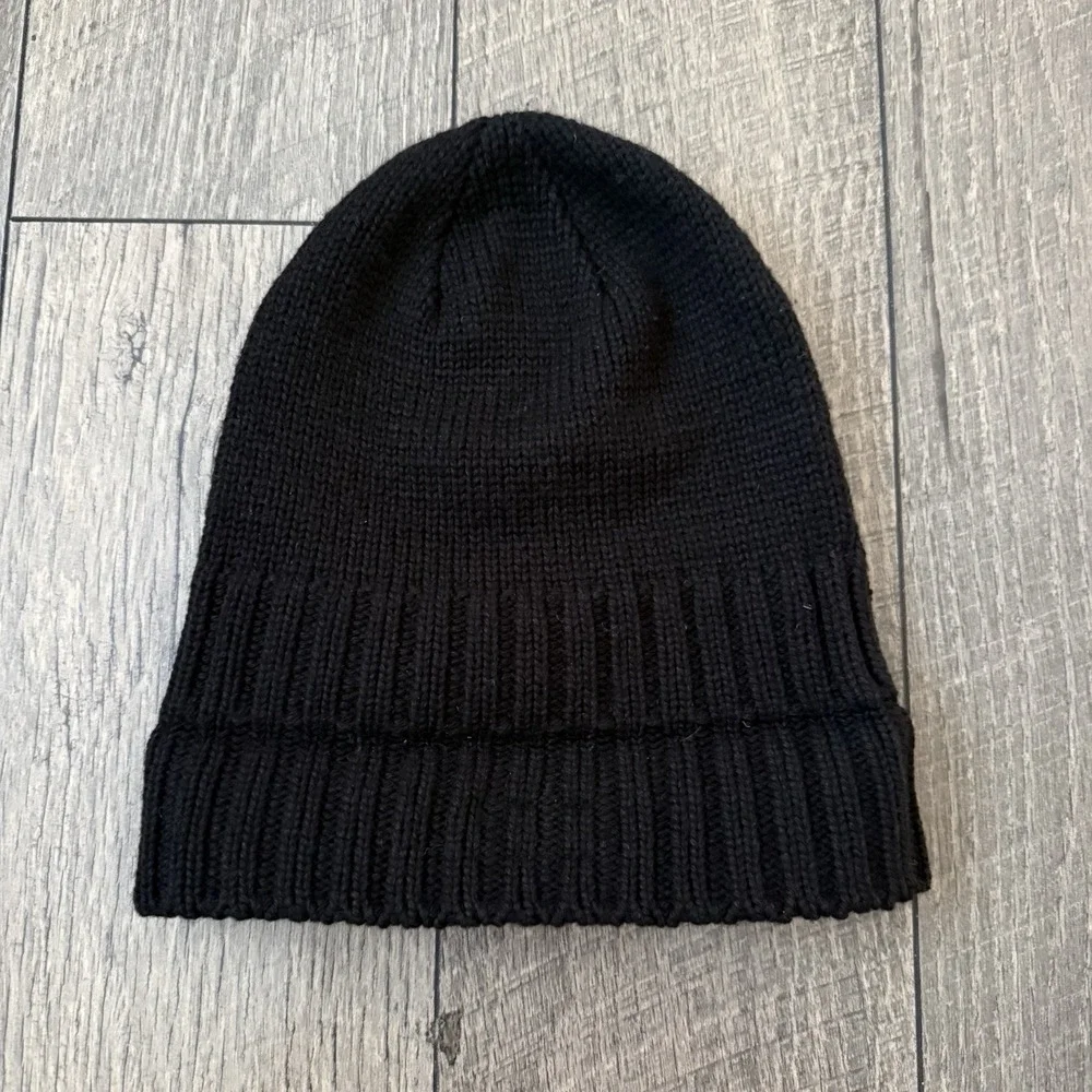 Y2K Illest Beanie Hat Black Knit Cuffed Logo Patch Streetwear Skull Cap Adult OS
